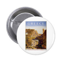 Old Advert Greece Mycenae Gate Of Lionesses Pinback Buttons