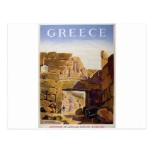 Old Advert Greece Mycenae Gate Of Lionesses Post Cards