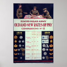 Old and new rates of pay WWI Print