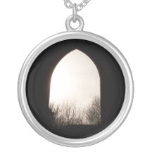 Old arch window, with Winter Trees. Jewelry
