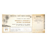 old boarding pass flight wedding invites with RSVP