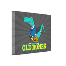 old bones funny dino dinosaur toon gallery wrap canvas