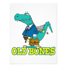 old bones funny dino dinosaur toon personalized invite