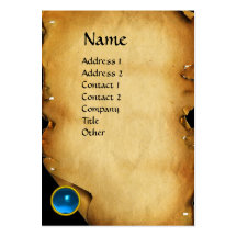 OLD BROWN PARCHMENT, GEM STONE, MONOGRAM BUSINESS CARD