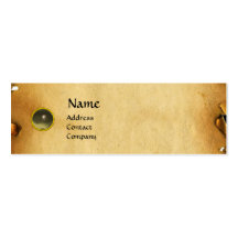 OLD BROWN PARCHMENT, GEM STONE, MONOGRAM grey Business Cards