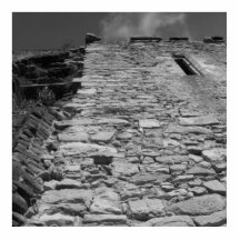 Old building. Tall Stone Wall. Acrylic Cut Outs