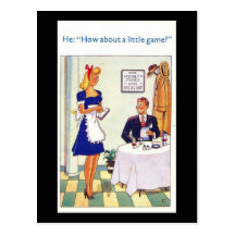 Old Comic Postcard - A Little Game