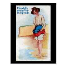 Old Comic Postcard - High Tide