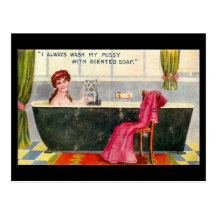 Old Comic Postcard - Scented Soap