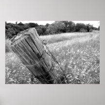 Old Country Fence Post Poster