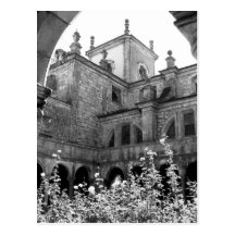Old Courtyard Black & White Photograph Postcard
