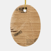 Old Damaged Brown Cardboard With Stamps And Stains Ornaments