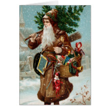 Old Fashion Santa Christmas Card