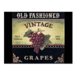 Old Fashion Vintage Grapes, Purple and Black Wine Postcards