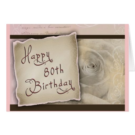 Old Fashioned 80th Birthday Greeting Greeting Card