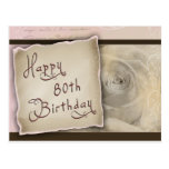 Old Fashioned 80th Birthday Greetings Postcard