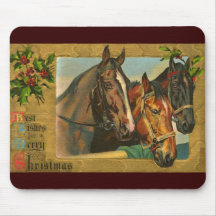 Old fashioned country Merry Christmas Mousepad