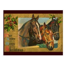 Old fashioned country Merry Christmas Postcards
