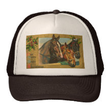 Old fashioned country Merry Christmas Trucker Hats
