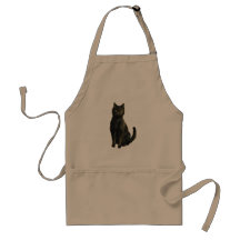 Old Fashioned Halloween Black Cat Apron