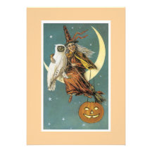 Old Fashioned Halloween Witch Party Invitation