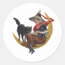 Old Fashioned Halloween Witch Sticker
