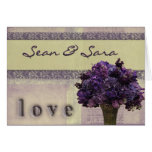 Old fashioned lilac and pink flowers cards