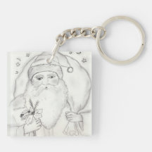 Old Fashioned Santa Acrylic Key Chain