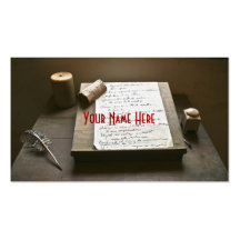 Old Fashioned Writing Business Card
