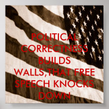 OLD FRIEND, POLITICAL CORRECTNESS BUILDS WALLS,... POSTER