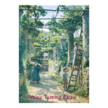 OLD GRAPE VINEYARD  HARVEST WINE TASTING PARTY CUSTOM INVITATIONS