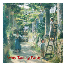 OLD GRAPE VINEYARD  HARVEST WINE TASTING PARTY INVITATION