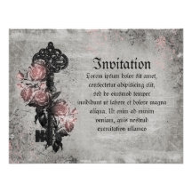 Old Key and Roses Custom Invitations