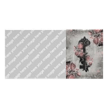 Old Key and Roses Customised Photo Card