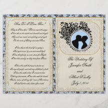 Old Lace Delft Wedding Program Flyers
