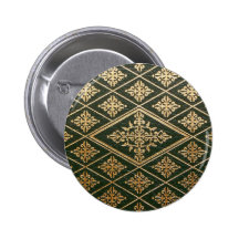 Old Leather Book Cover Green and Gold Pinback Buttons