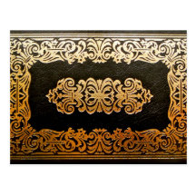 Old Leather Book Cover Postcards