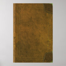 old leather book cover poster