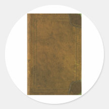old leather book cover round stickers