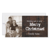 Old Leather Photo Christmas Card Customised Photo Card