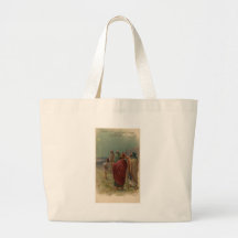 old nativity scene tote bag