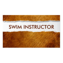 Old Paper Swim Instructor Business Card