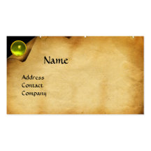 OLD PARCHMENT, GEM STONE, MONOGRAM yellow Business Card