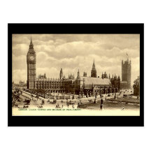 Old Postcard, Houses of Parliament, London