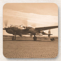 Old Prop Plane Drink Coasters