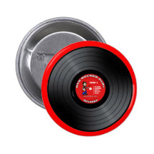 Old Rocker Dude Vinyl Record Button