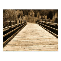 Old Rustic Wooden Bridge Postcard