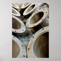 Old rusty metal pipes print