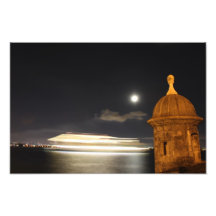 Old San Juan Puerto Rico Night Photo Art