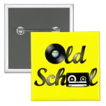 Old School Music Media Square (Yellow) Button